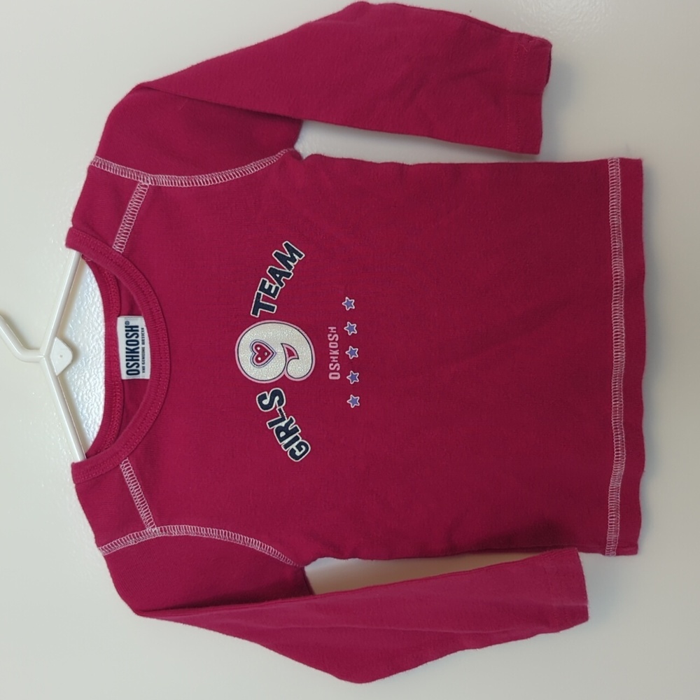 Oshkosh 2 identical long-sleeve tees and pair of jeans, "girls 9 team," Sz 2T - Picture 2 of 9